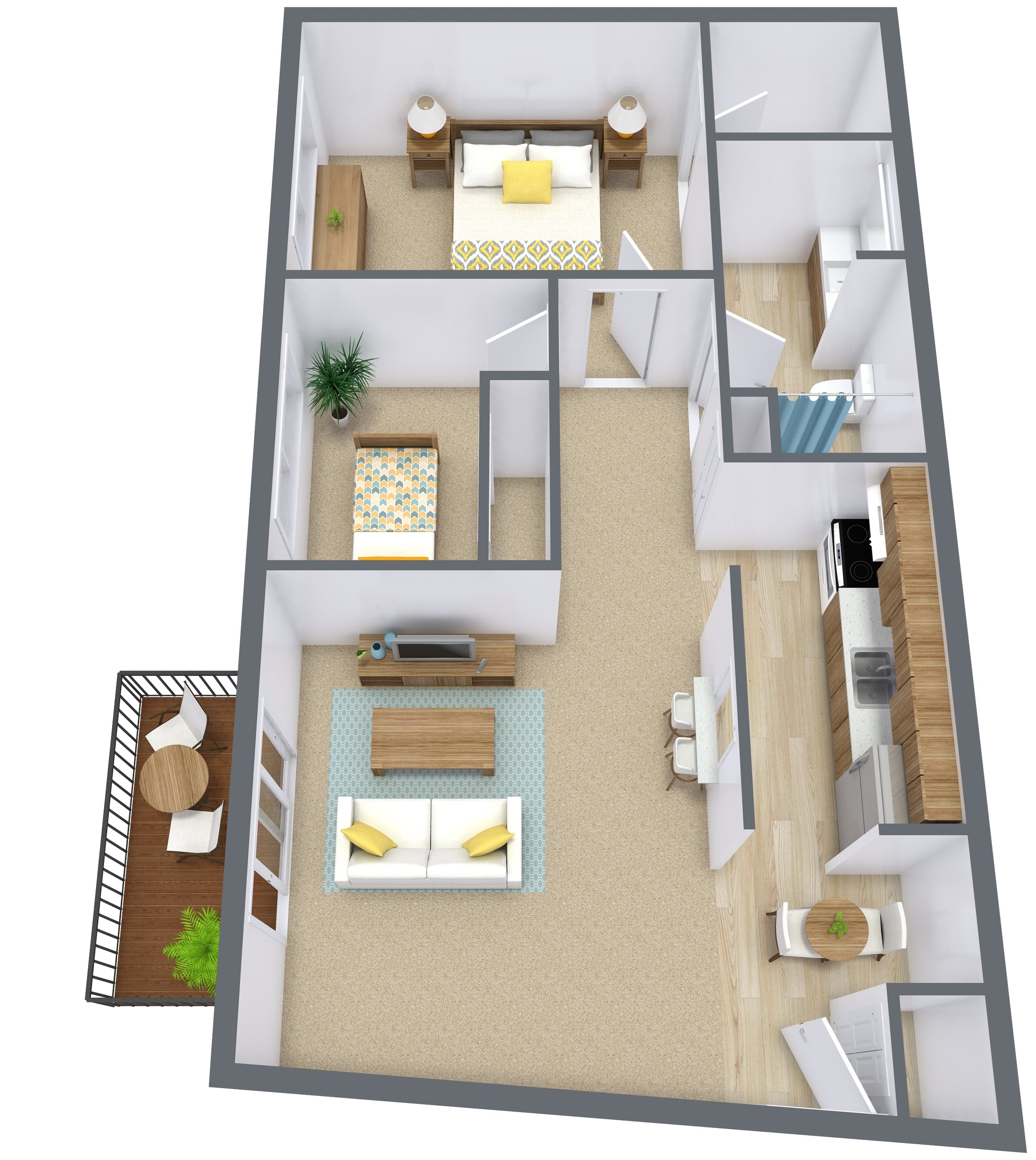 Courtyard Apartments | Two Bedroom | Plan 21C Courtyard Apartments | Two Bedroom | Plan 21C